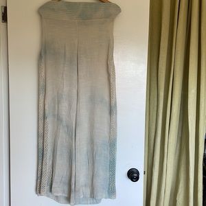 Crochet trim wide leg pants, used in great condition size M, light blue/cream
